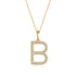 Diamond Letter B Pendant in Yellow Gold