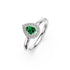 Diamond Band Ring with Tsavorites in White Gold