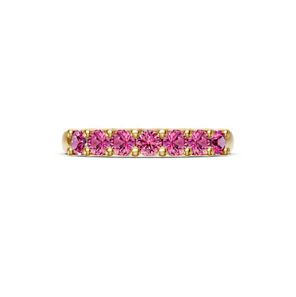 Pink Sapphire Band Ring in Yellow Gold