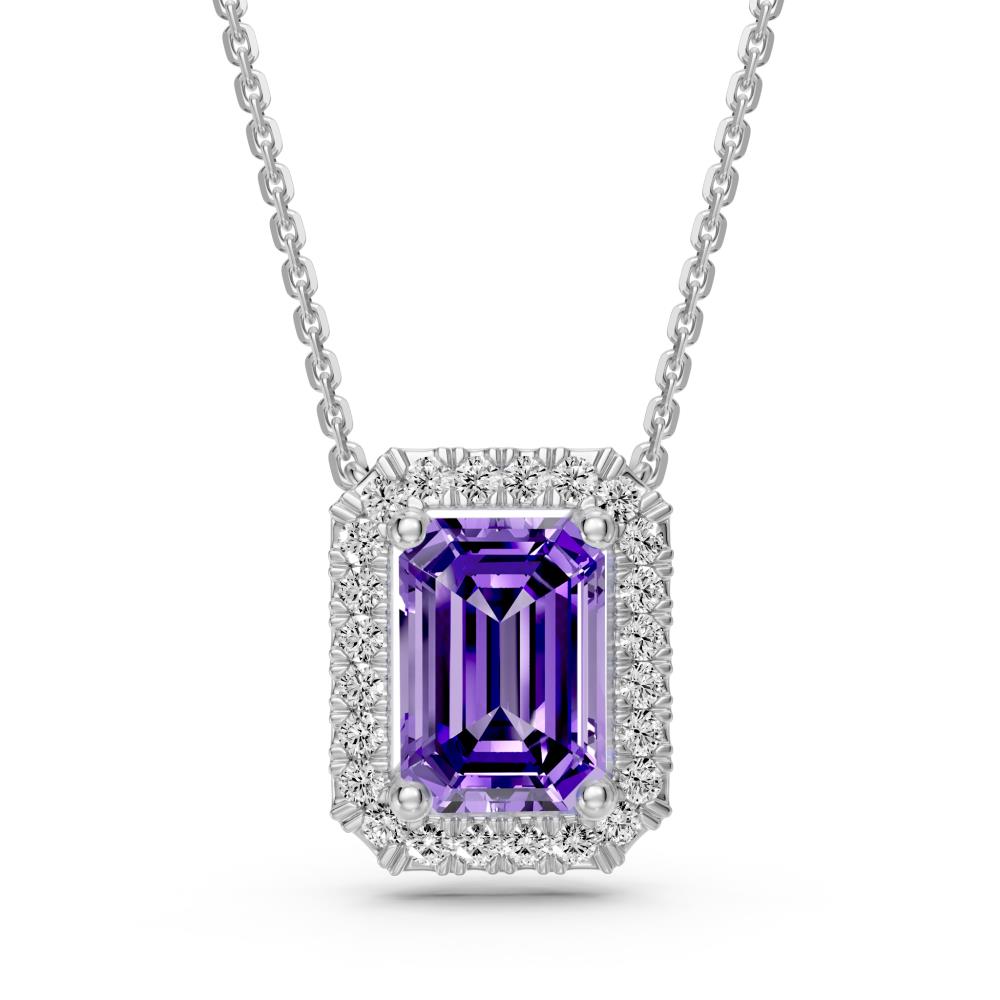 White Gold Necklace with Tanzanite Stone