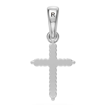 Diamond Cross Necklace in White Gold - Small