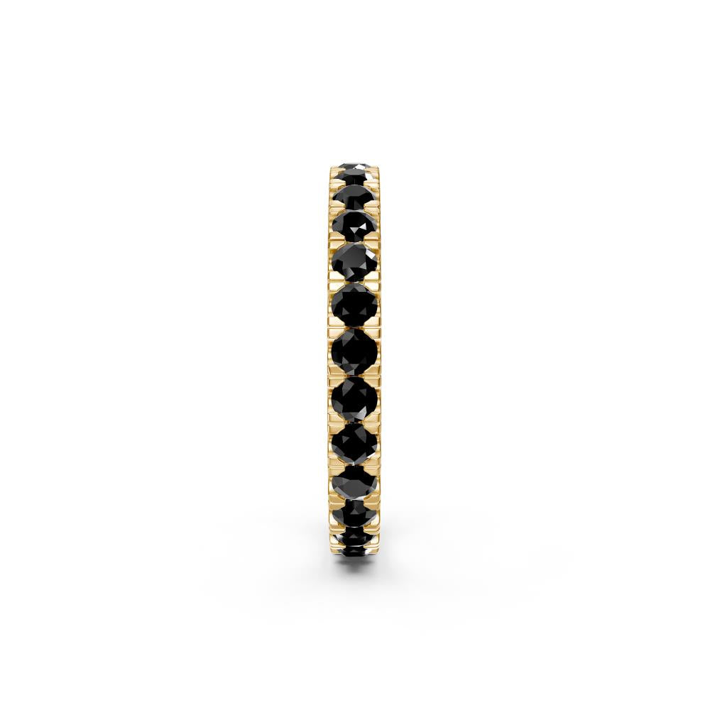 Black Diamond Band Ring in Yellow Gold