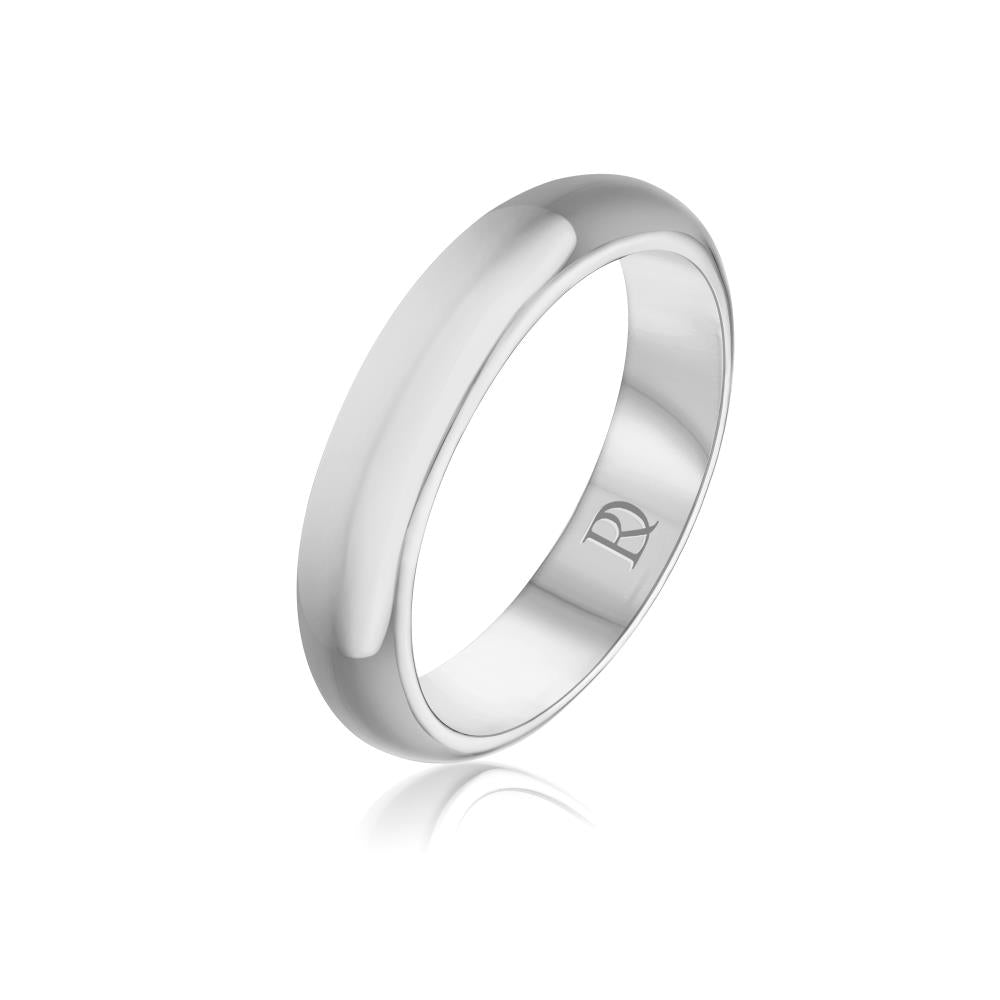 Wedding Band Ring in White Gold - Medium