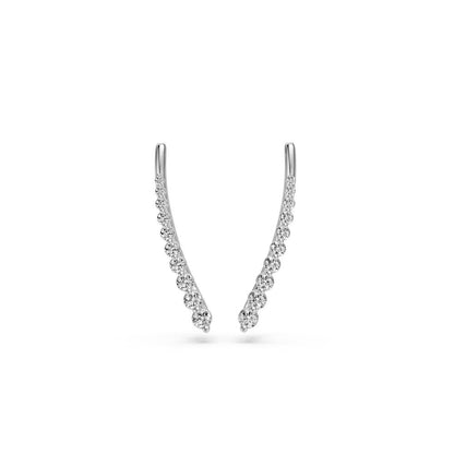 Arc Diamond Earrings in White Gold