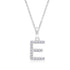 Diamond Letter E Pendant in White Gold