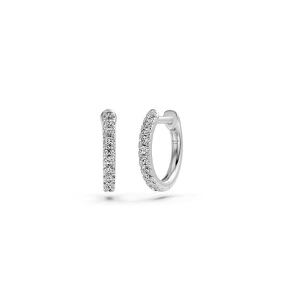 Diamond Hoop Earrings in White Gold