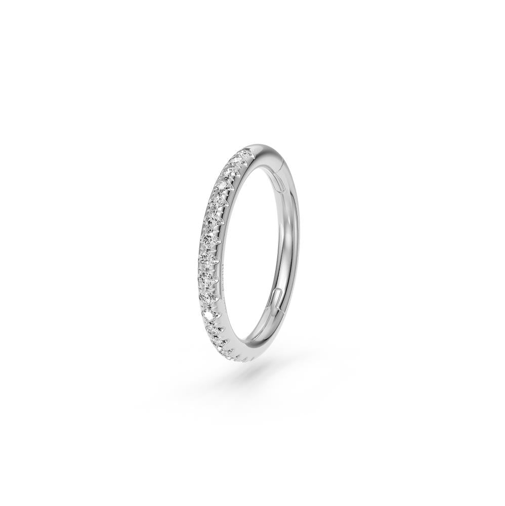 Hoop Earring in White Gold with Diamonds