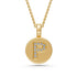 Diamond Letter P Pendant in Yellow Gold