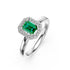 Diamond Ring with Tsavorites in White Gold