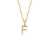 Mini Diamond Letter F Pendant in Yellow Gold