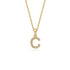 Mini Diamond Letter C Pendant in Yellow Gold