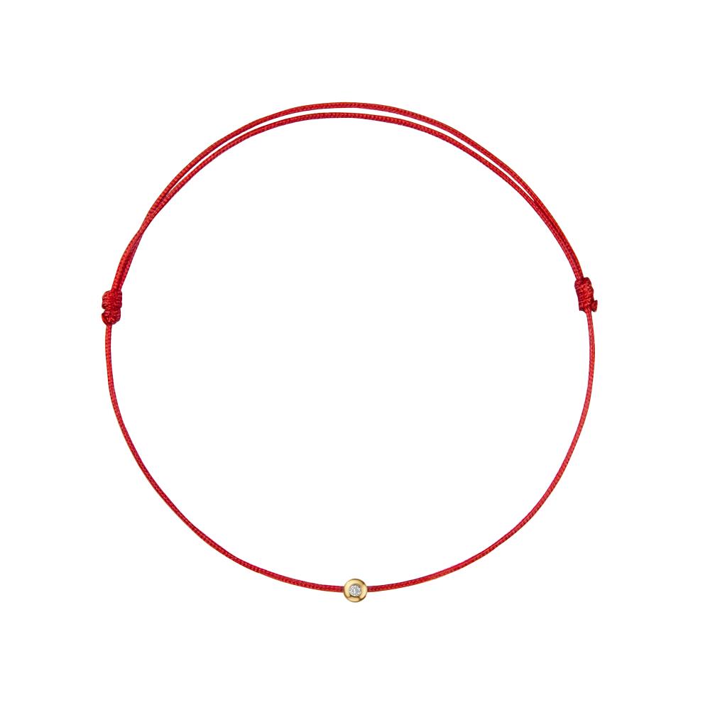 String Bracelet with Diamond in Yellow Gold