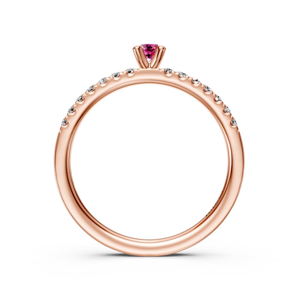 Diamond Ring with Pink Sapphire in Rose Gold