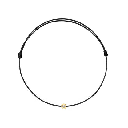 String Bracelet with Diamond in Yellow Gold