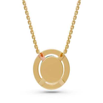 Yellow Gold Necklace with Tsavorite Stone