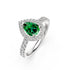 Diamond Ring with Tsavorite in White Gold