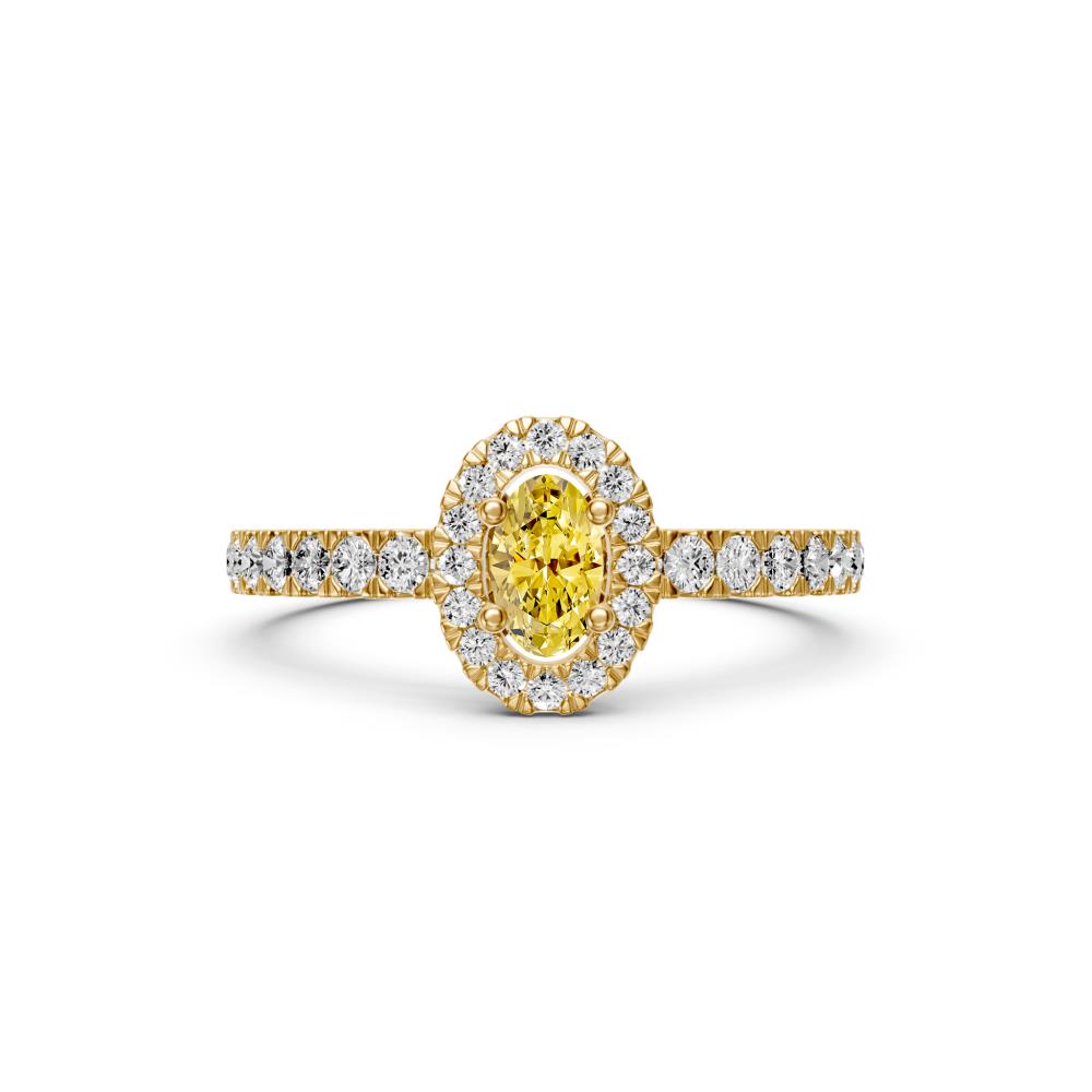 Diamond Ring with Yellow Sapphire in Yellow Gold