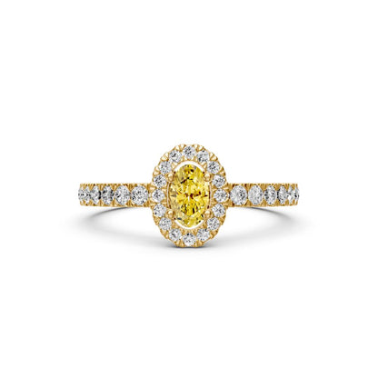 Diamond Ring with Yellow Sapphire in Yellow Gold
