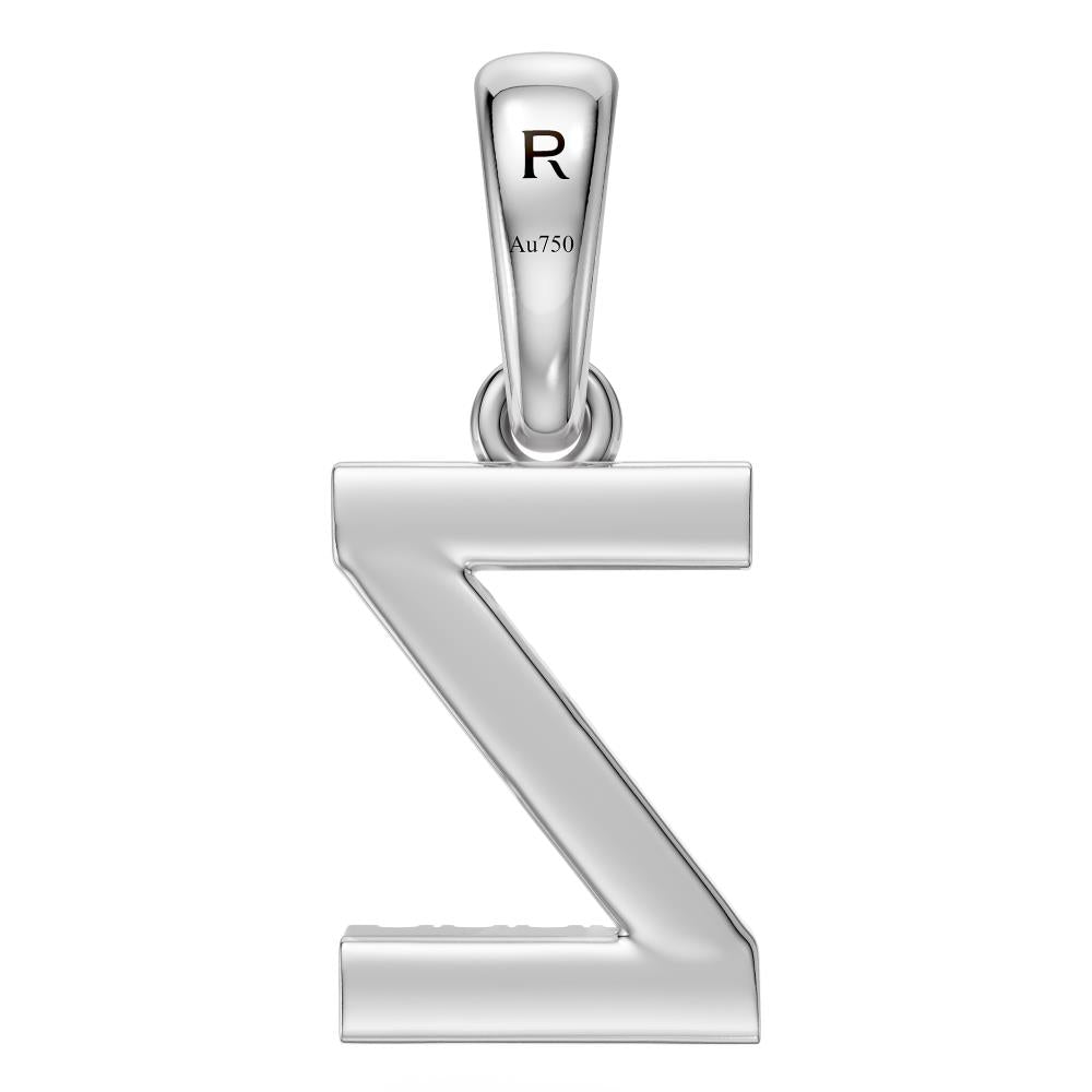 Mini Diamond Letter Z Pendant in White Gold