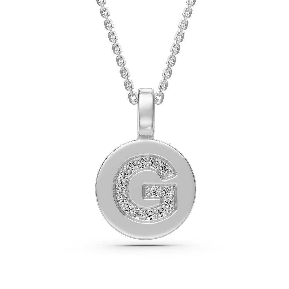 Diamond Letter B Pendant in White Gold