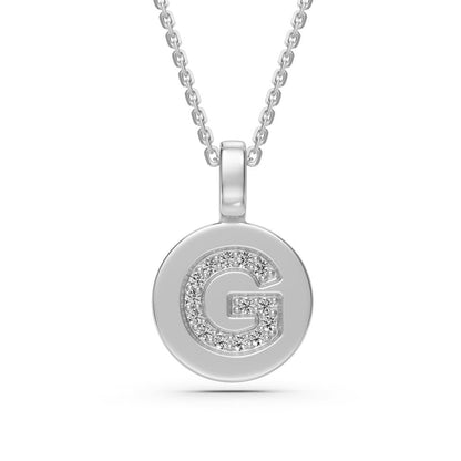 Diamond Letter B Pendant in White Gold