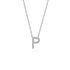 Diamond Letter P Necklace in White Gold