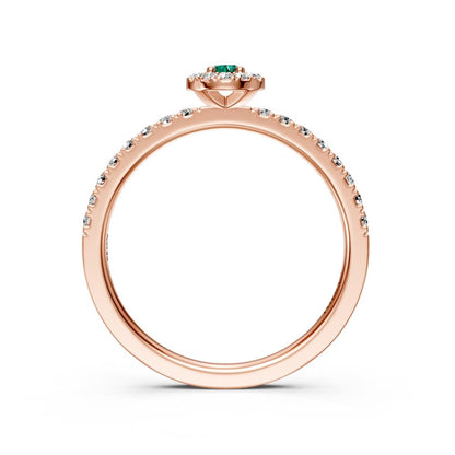 Diamond Ring with Sapphire in Rose Gold