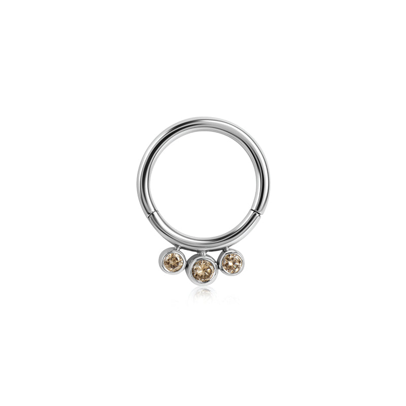 Cognac Diamond Hoop Earring in White Gold