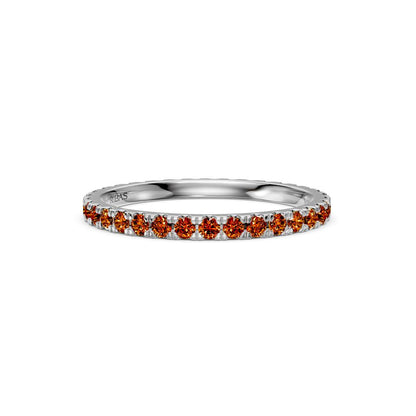 Cognac Diamond Band Ring in White Gold