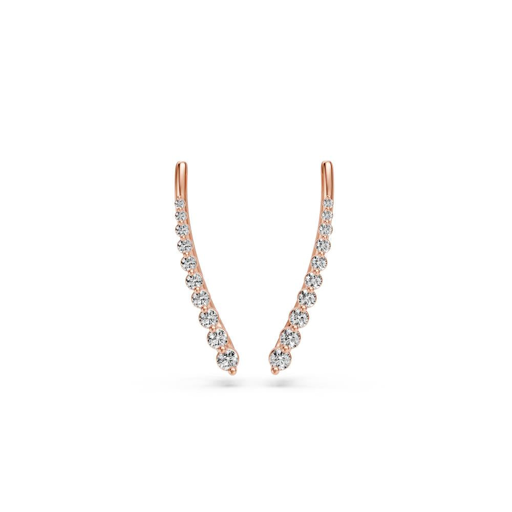 Arc Diamond Earrings in Rose Gold