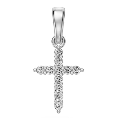 Diamond Cross Necklace in White Gold - Small