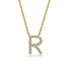 Diamond Letter R Necklace in Yellow Gold