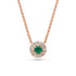 Rose Gold Necklace with Green Sapphire