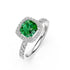 Diamond Ring with Tsavorites in White Gold