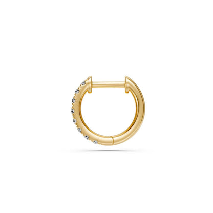 Diamond Hoop Earrings in Yellow Gold