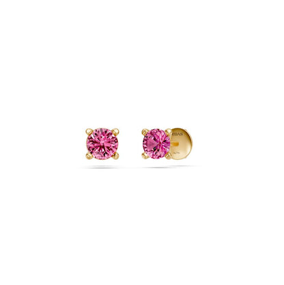 Pink Sapphire Earring in Yellow Gold