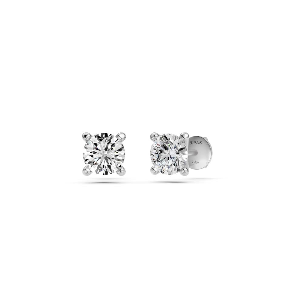 Diamond Stud Earrings in White Gold