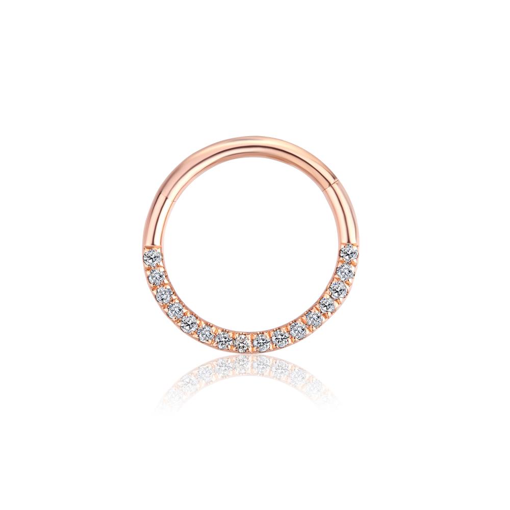 Rožinio aukso auskaras su deimantais JFA6965