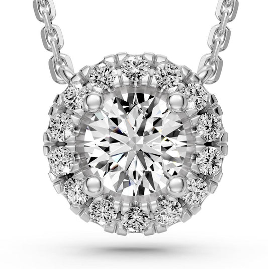Balto aukso kaklo papuošalas su deimantais, 0.25ct R14621024
