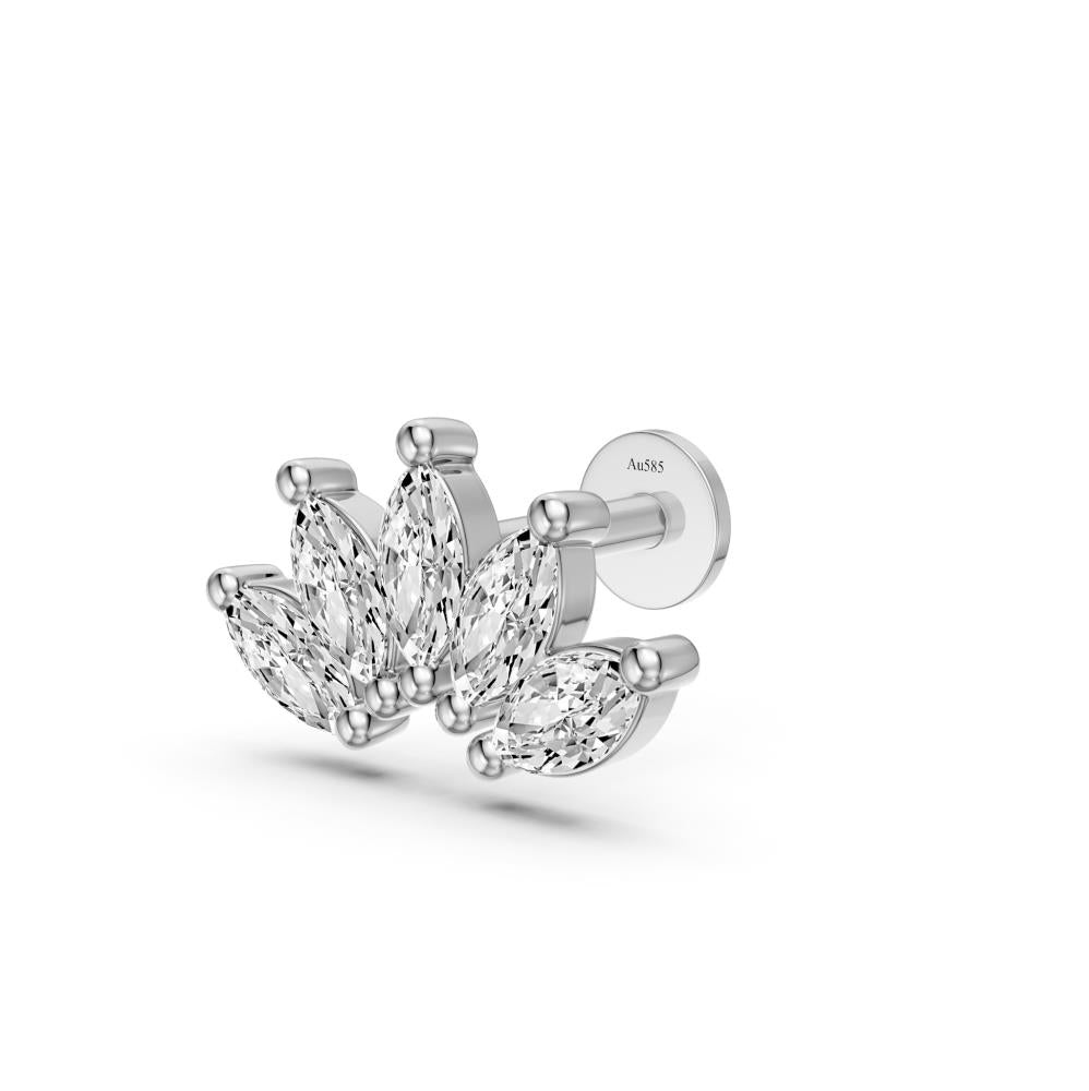 Diamond Piercing in White Gold "Crown"