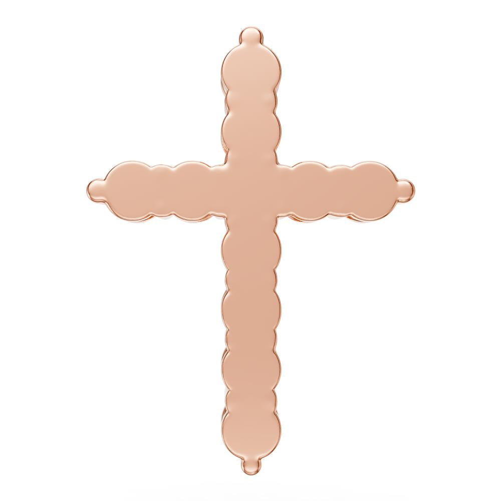 Diamond Cross Pendant in Rose Gold - Small