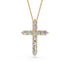 Diamond Cross Pendant in Yellow Gold - Small