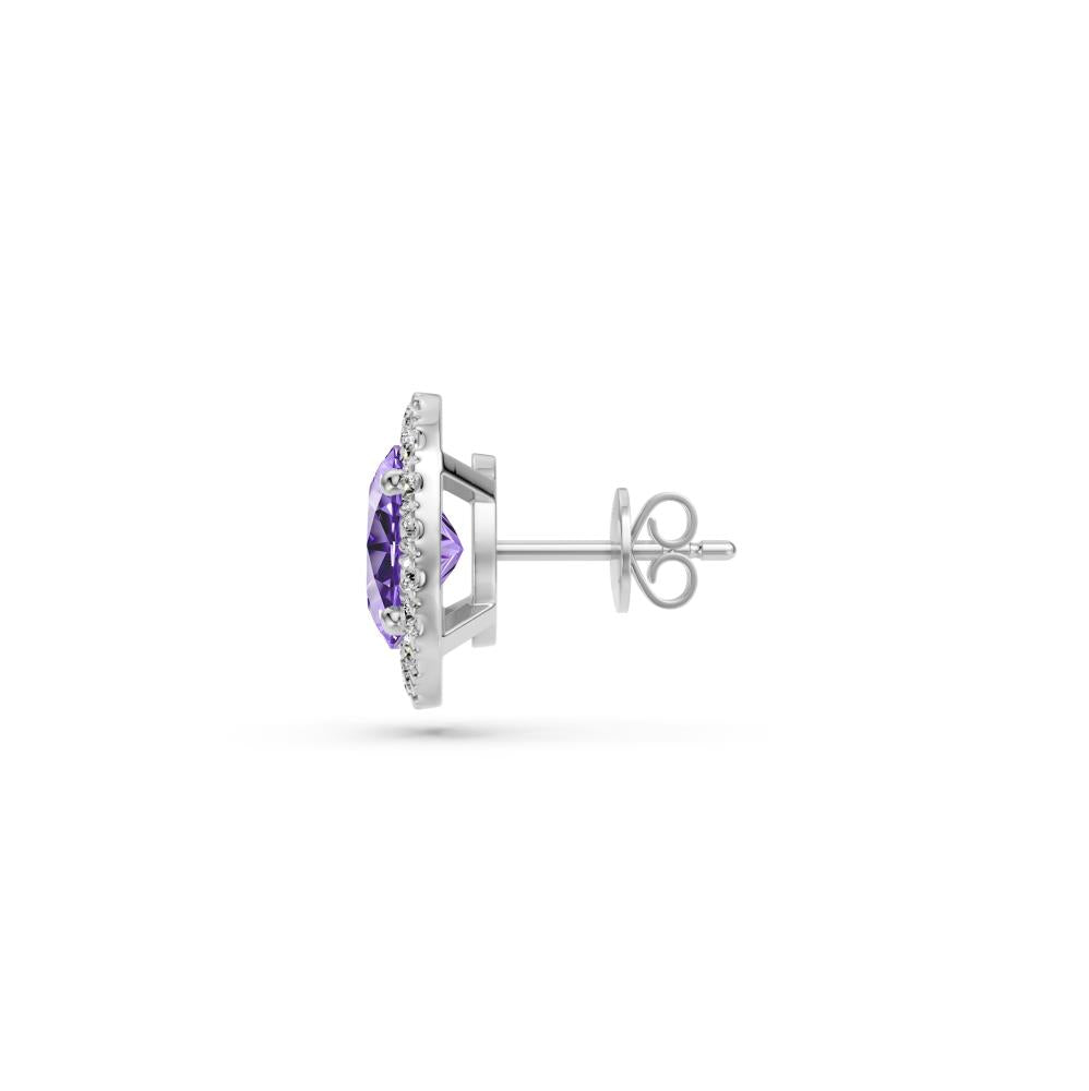 Diamond Earrings with Tanzanite in White Gold