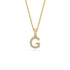 Mini Diamond Letter G Pendant in Yellow Gold