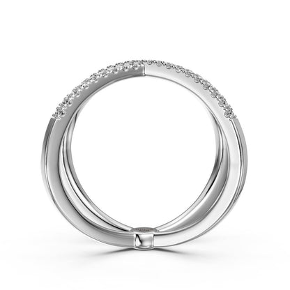 Diamond Ring "X" in White Gold