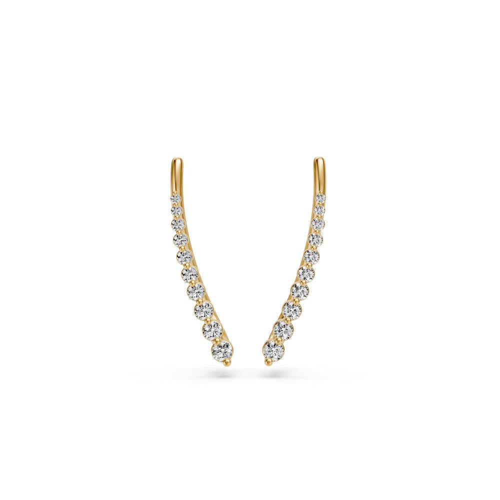 Arc Diamond Earrings in Yellow Gold