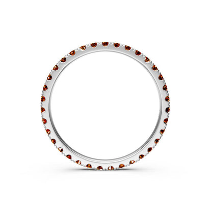 Cognac Diamond Band Ring in White Gold