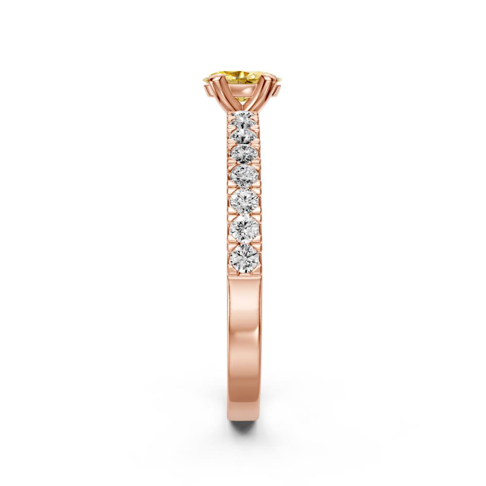 Sapphire Band Ring with Diamonds in Rose Gold