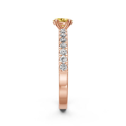 Sapphire Band Ring with Diamonds in Rose Gold