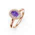 Diamond Ring with Tanzanite in Rose Gold